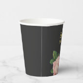 Rosa Blume individuelle Name grau Pappbecher (Rechts)
