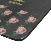 Rosa Blume individuelle Name grau Schneidebrett (Ecke)