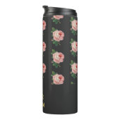 Rosa Blume individuelle Name grau Thermosbecher (Nach rechts gedreht)