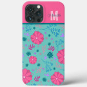 Rosa Blume Inspirivity Individuelle Name Monogram Case-Mate iPhone Hülle (Rückseite)