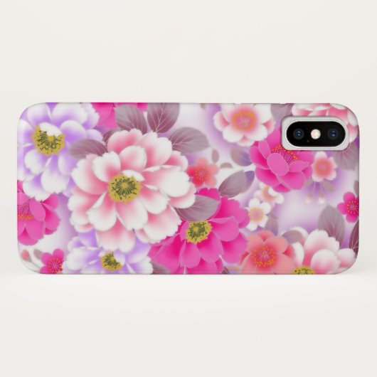 Rosa Blume iPhone X Fall Case-Mate iPhone Hülle (Rückseite (Horizontal))