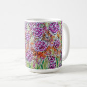 Rosa Blume Kaffeetasse (VorderseiteRechts)