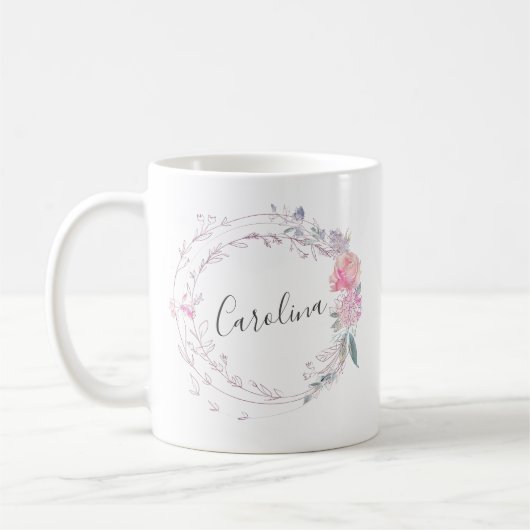 Rosa Blume Kaffeetasse (Links)