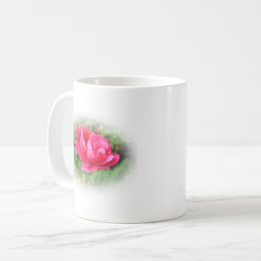 Rosa-Blume Kaffeetasse (Vorderseite Links)
