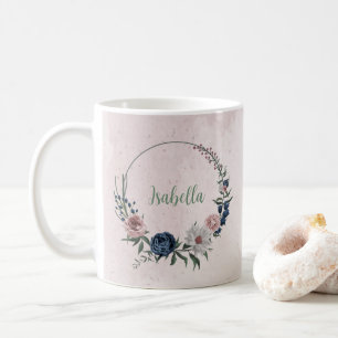 Rosa Blume Kaffeetasse