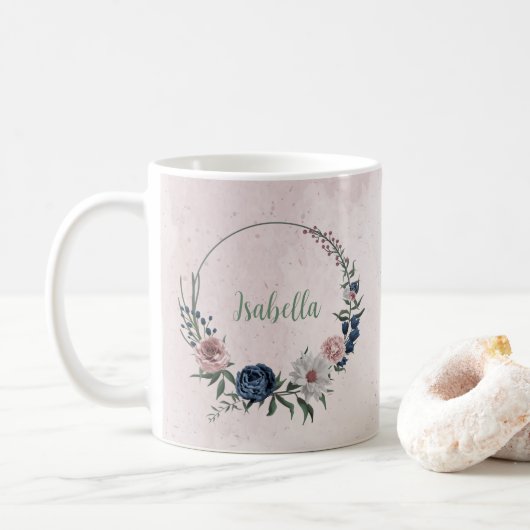 Rosa Blume Kaffeetasse (Mit Donut)