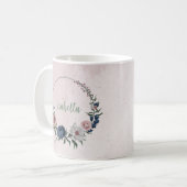 Rosa Blume Kaffeetasse (Vorderseite Links)