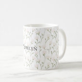 Rosa Blume Kaffeetasse (VorderseiteRechts)