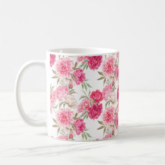 Rosa Blume Kaffeetasse (Links)