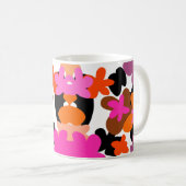 Rosa Blume Kaffeetasse (VorderseiteRechts)