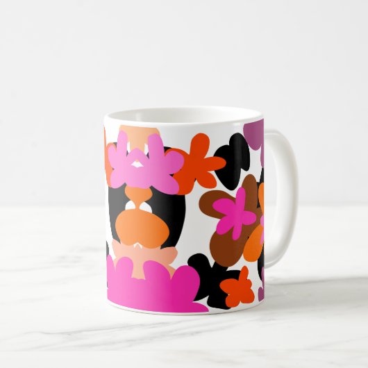 Rosa Blume Kaffeetasse (VorderseiteRechts)