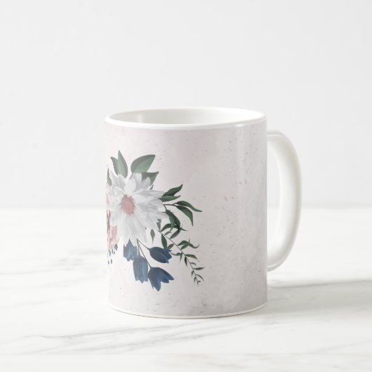 Rosa Blume Kaffeetasse (VorderseiteRechts)