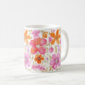 Rosa Blume Kaffeetasse (VorderseiteRechts)