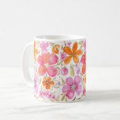 Rosa Blume Kaffeetasse (Vorderseite Links)