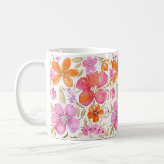 Rosa Blume Kaffeetasse (Links)