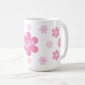 Rosa Blume Kaffeetasse (VorderseiteRechts)