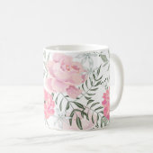 Rosa Blume Kaffeetasse (VorderseiteRechts)