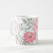 Rosa Blume Kaffeetasse (Vorderseite Links)