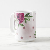 Rosa Blume Kaffeetasse (Vorderseite Links)