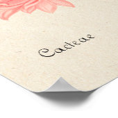 Rosa Blume Kakteen Botanische Kunst Poster (Ecke)