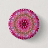 Rosa Blume Kaleidoskop Mandala-43895 Button (Vorderseite)