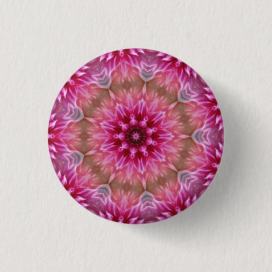 Rosa Blume Kaleidoskop Mandala-43895 Button (Vorderseite)