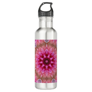 Rosa Blume Kaleidoskop Mandala-43895 Edelstahlflasche