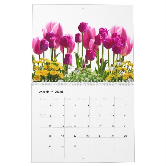 Rosa Blume Kalender (Mär 2026)