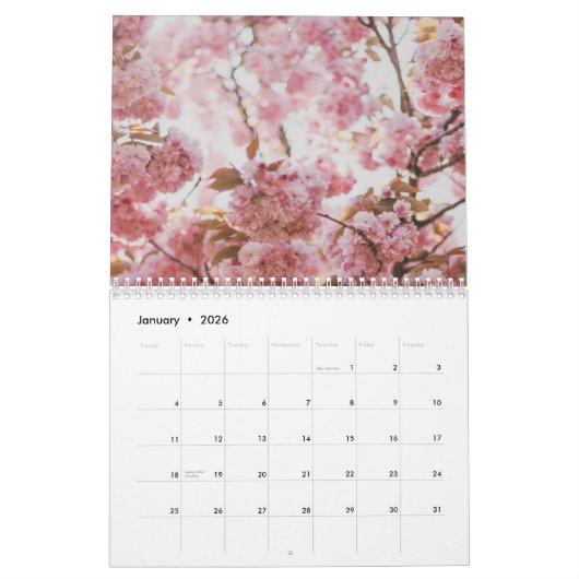 Rosa Blume Kalender (Jan 2026)