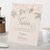 Rosa Blume Kalligraphie Gastgeschenke Hochzeiten Sockelschild (In Situ)