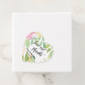 Rosa Blume & Kalligraphie Liebe und Dank Hochzeit Geschenkanhänger (Beispiel)