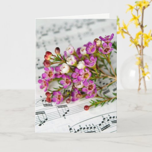 rosa Blume Karte (Gelbe Blume)