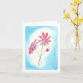 Rosa Blume Karte (Gelbe Blume)