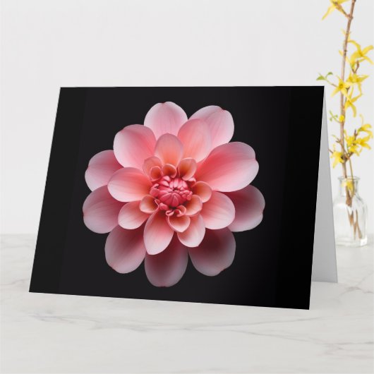 Rosa Blume Karte (Gelbe Blume)