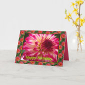 rosa Blume Karte (Gelbe Blume)