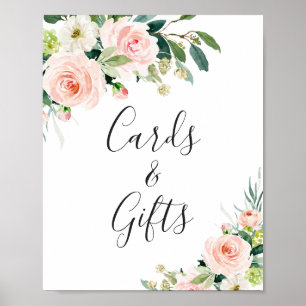 Rosa Blume Karten und Geschenke Hochzeit Poster