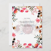 Rosa Blume Katholische Hochzeit der Hochzeit der H Einladung (Rückseite)