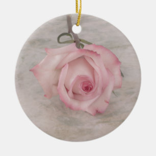 Rosa-Blume Keramik Ornament