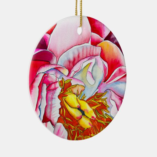 Rosa Blume Keramik Ornament (Rechts)