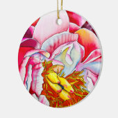 Rosa Blume Keramik Ornament (Links)