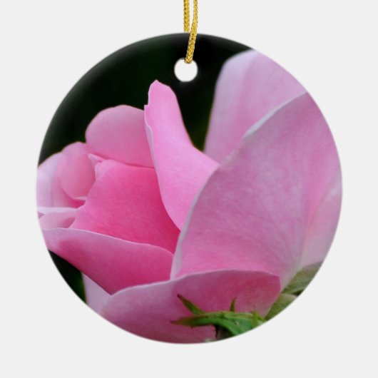 Rosa Blume Keramik Ornament (Vorne)