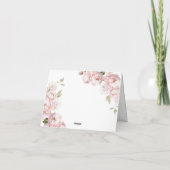 Rosa Blume Kinderduschbaby in Bloom geklappt Dankeskarte (Rückseite)