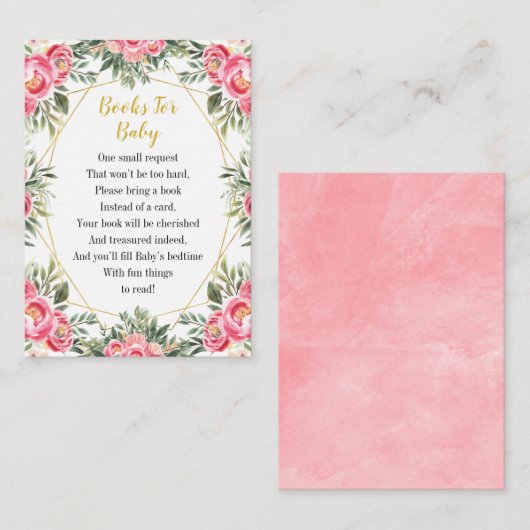 Rosa Blume Kinderduschbücher für Kinder Begleitkarte (Vorne/Hinten)