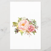 Rosa Blume Kinderdusche Bingo Game Card Flyer (Hinten)