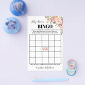Rosa Blume Kinderdusche Bingo Game Card Flyer (Einzeln)