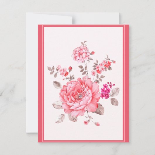 Rosa Blume Kinderdusche Vorhersage und Adress-Spie (Rückseite)