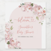 Rosa Blume Kindermädchenduschkinder im Blut Weinetikett (Einzelnes Label)