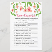 Rosa Blume Kinderzimmer Rhyme Quiz Kinderduschensp (Vorderseite)