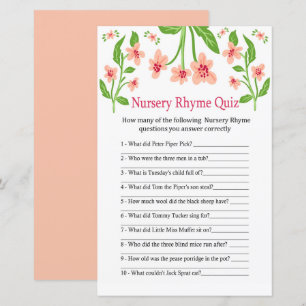 Rosa Blume Kinderzimmer Rhyme Quiz Kinderduschensp