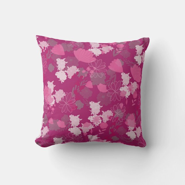 rosa Blume Kissen (Vorderseite)